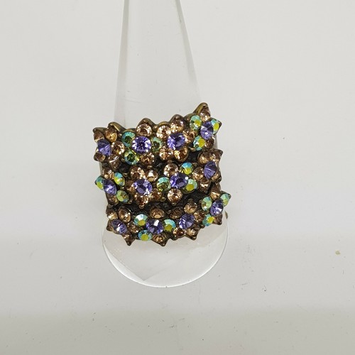 Michal Negrin Women's Statement ring Israel golden purple Swarovsky One-size - Picture 3 of 8