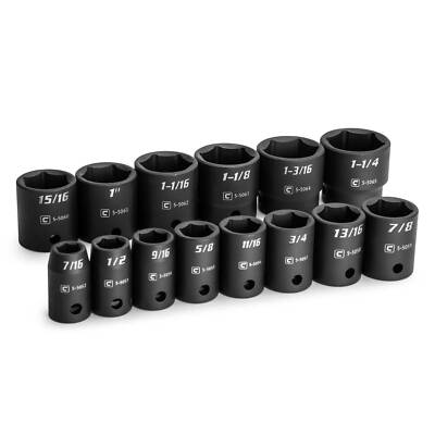 Capri Tools 1/2 in. Drive Shallow Impact Socket Set, 7/16 to 1-1/4 in, 14-Piece