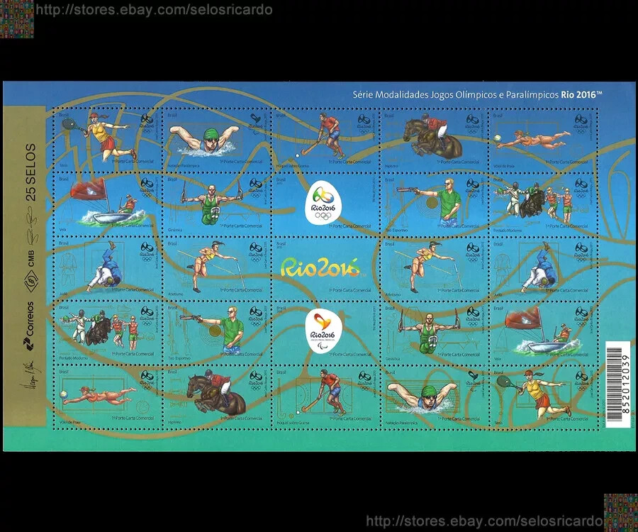 Olympic and Paralympic Games Rio 2016 Full Sheet MINT