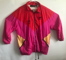 Vintage Chaus Sports Women's L Color Block Retro Hip Zip Jacket Windbeaker