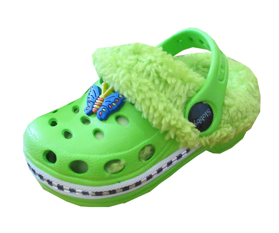 Kinder Clogs warm gefüttert Hausschuhe Gartenschuhe Freizeit Kita Gr.18-35 neu - Bild 4 von 4