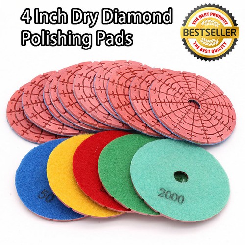 4 Stück Diamant Polierpads 50mm - Körnung 50-400 Für Stein & Glas