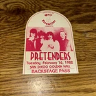 Pretenders1982 Backstage pass San Diego, Golden Hall , Wolf & Rissmiller