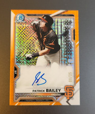 2021 BOWMAN CHROME ORANGE MOJO REFRACTOR AUTO PATRICK BAILEY#BMA-BP SER#/25