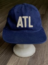 Vintage ATL Atlanta Hat Cap Blue Atlanta USA-made Blue White (leather Strap)