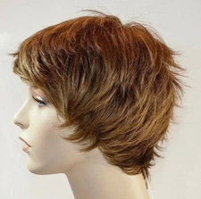 AMORE RENE OF PARIS Wig, Marble Brown, Blonde Highlights, Pixie, WAS $282 *NEW!*