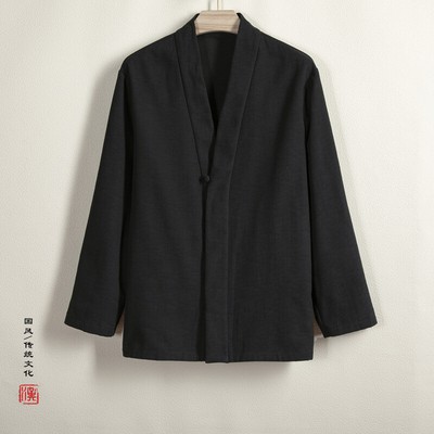 Hot Mens Chinese Cotton Linen Hanfu Coat Retro Fleece Shirt Jacket Tops Party