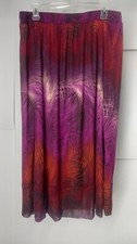 New Directions Skirt Size XL Purple Maxi Elastic Waist Boho Liner Made In USA 1X