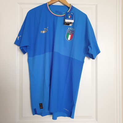 PUMA イタリア代表 サッカーシャツ ブルー Puma Italia 2022 Authentic Soccer Jersey Blue Men Size XL NWT | eBay