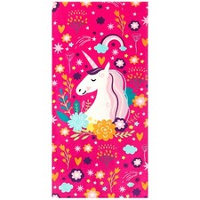 30"x60" Fancy Unicorn Velour Beach Towel 100 Cotton