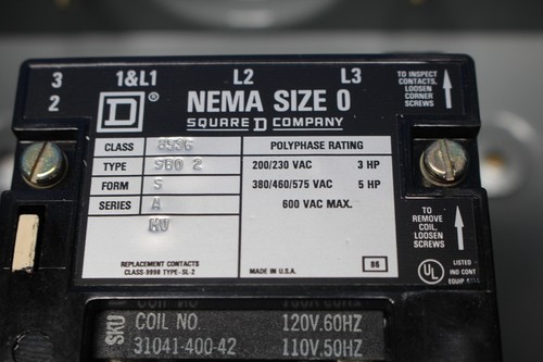 Motor de arranque magnético Square D - 8536 8502 36-277 0 NEMA *NUEVO EN CAJA* - Imagen 5 de 19