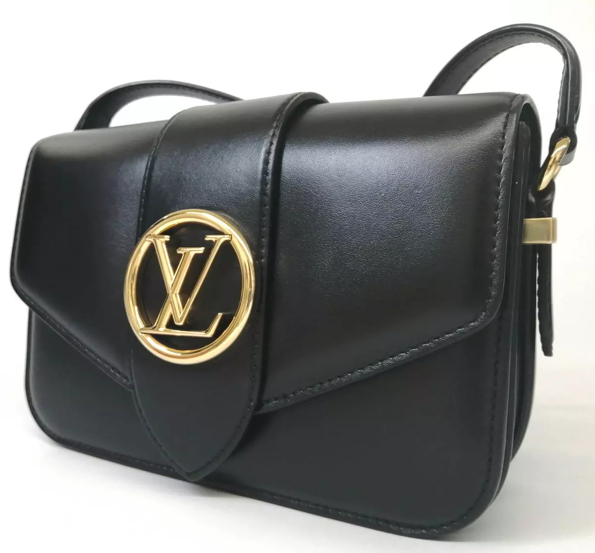 Louis Vuitton M55948 Calf Leather Black Gold HW Shoulder Bag USED 0907A