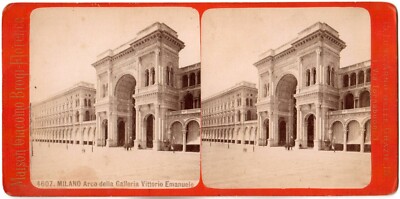 Italien.Italia.Mailand.Mailand.Galleria Arc Vittorio Emanuele.Stereo Photo.Brogi