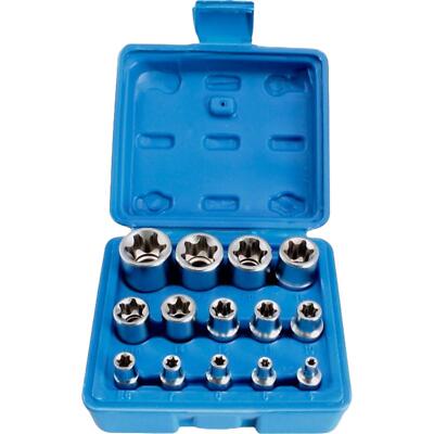 Star-Socket Steckschlüsselset 10-teilig – Torx Außengewinde E4 Bis E18, Für 1/4" Und 3/8" Antriebe, Chrom-Vanadium
