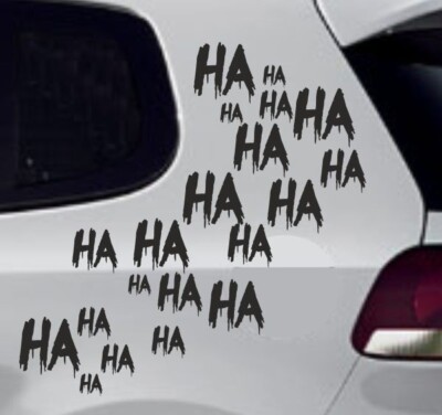 AUFKLEBER Auto Tattoo Car Style Crime Joker why so serious 24x HA HA HA 154