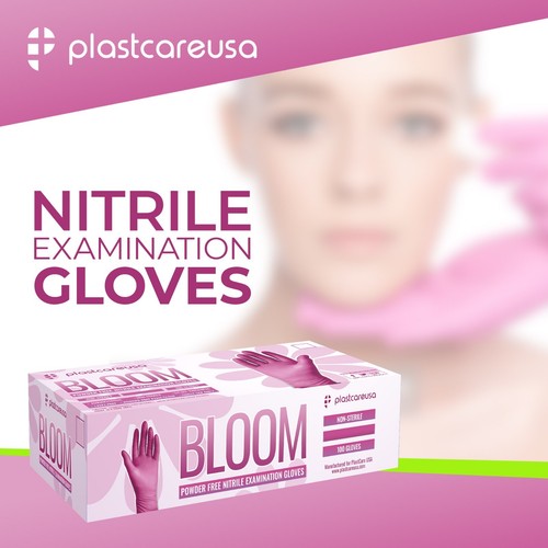 100 mittlere Nitril Prüfung Einweg rosa Handschuhe, Latex & Pulver frei, Nagel - Bild 3 von 8