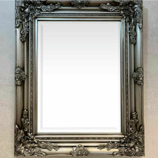 Silver Ornate Mirror Shabby