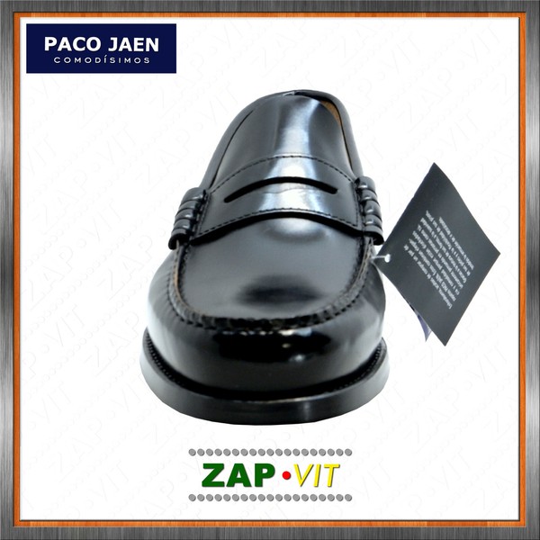 PACO JAEN 2577 → Zapato Hombre, Vestir, Piel, CASTELLANO, Negro, Suela Cuero.