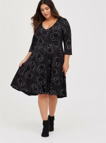 Torrid Disney Minnie Mouse Polka Dot Cosplay Skater Dress NWT New 0X - Picture 1 of 3