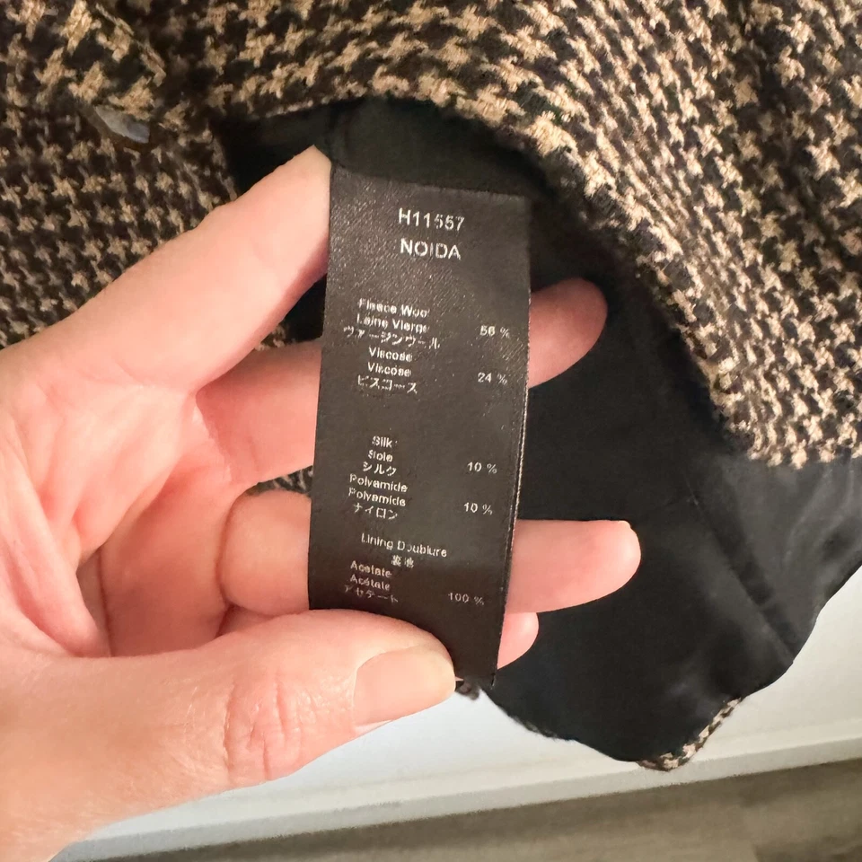 Blazer Anne Fontaine Marrón Pata de Gallo Noida 38/ EE. UU. 8 Foto 4 de 4