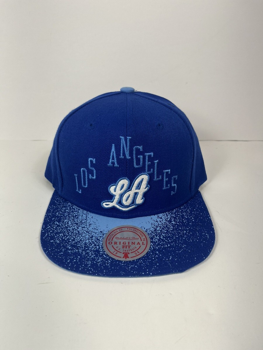 LA Lakers Mitchell Ness NBA Spray Paint Snapback Blue OSFA Los