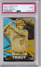 2021 Topps Fire Mike Trout #1 Gold Minted Los Angeles Angels PSA 9