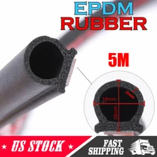16FT/5M Universal Car D-Shape Rubber Door Weather Seal Weatherstrip Hollow Strip