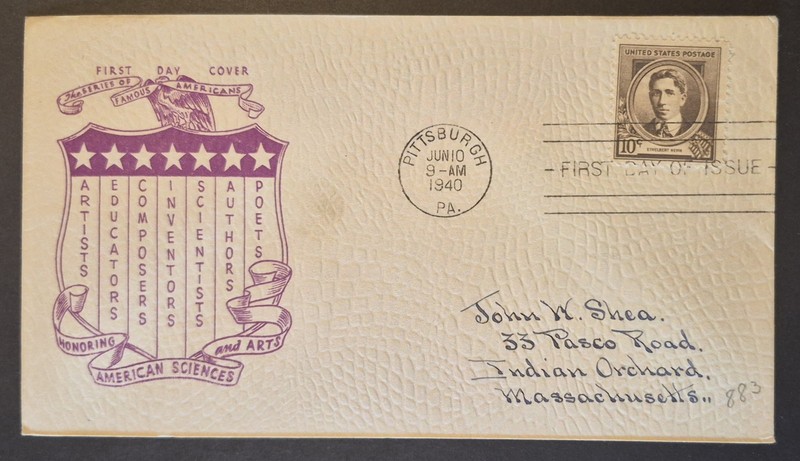 1940 First Day Cover US Scott 883 Ethelbert Nevin Famous Americans FDC