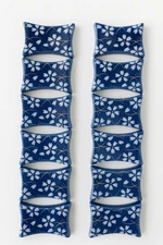Lot 10 Ceramic Chopstick Rests-Blue Floral Design-New No Tags-Daiso Japan