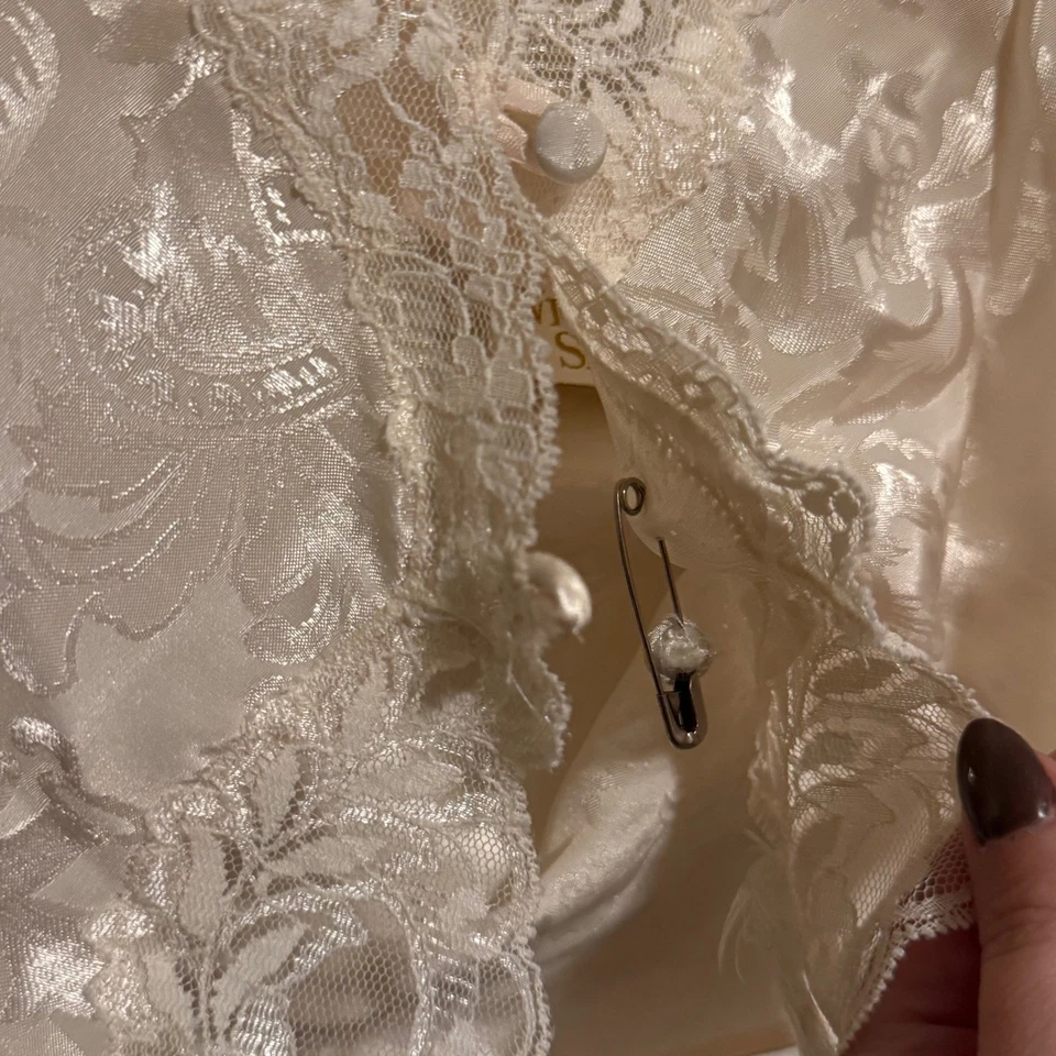 VTG 90s Victoria's Secret Satin Lace Floral Cami Tank Top Camisole - Image 3 of 4