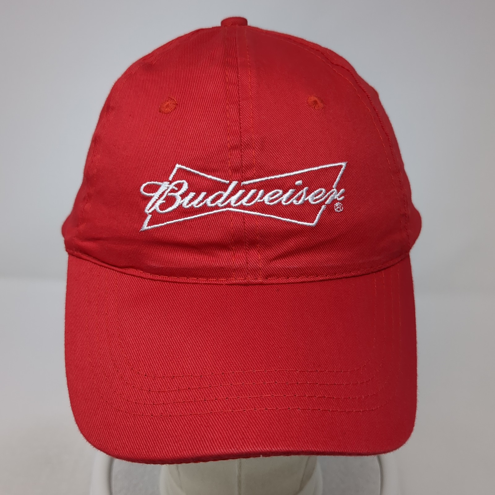 Budweiser Strapback Hat Solid Red One Size Adjust… - image 2