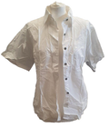 Oh Hey Girl Striped/white Button Up Reverse Blouse Size W22" L16" rs41