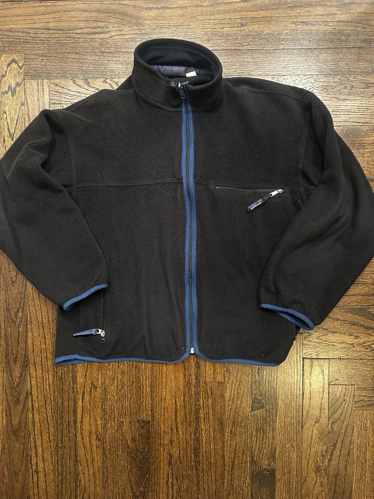 Vintage Patagonia Full Zip Up Men’s Black Fleece Jacket Made In USA Sz Large