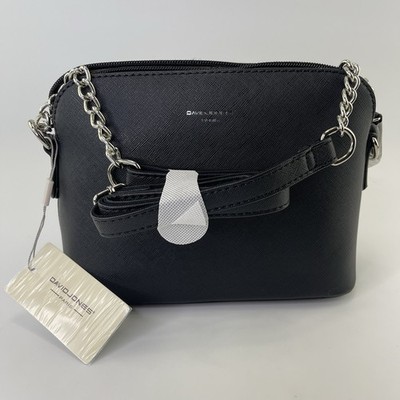 David Jones Paris Black Shoulder Bag Purse NWT