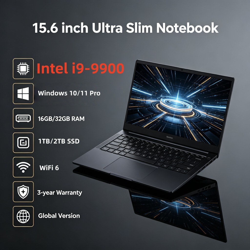 New 15.6" Laptop Black Intel Core i9 16GB RAM 2048GB SSD Ultra Slim Gaming Lapto — image 6
