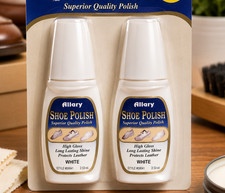 Lot of 2 Allary White Shoe Polish High Gloss Leather Protector Superior Shine