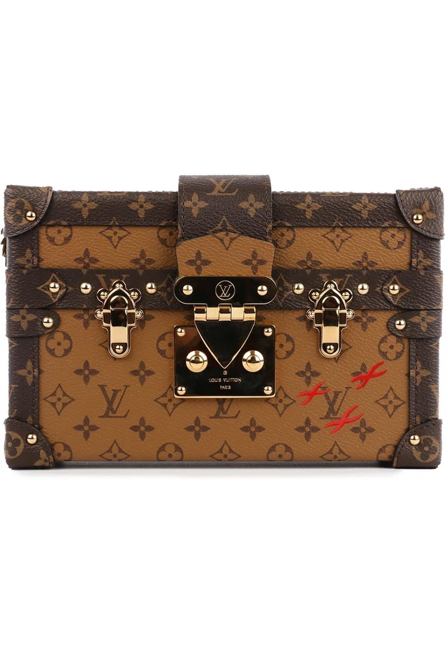 LOUIS VUITTON BROWN 2017 PETITE MALLE MONOGRAM COATED CANVAS CLUTCH