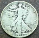 US 1921-D Walking Liberty Half  **