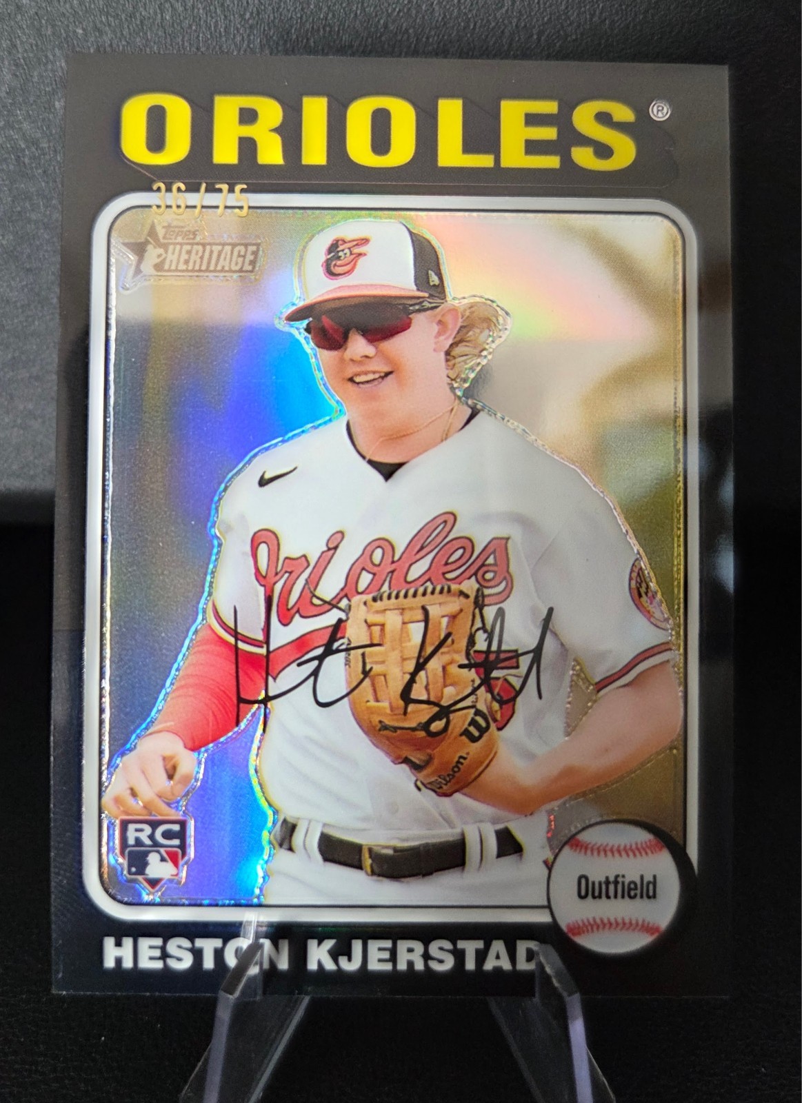 HESTON KJERSTAD 2024 Heritage High Number #327 Chrome Black Refractor RC /75