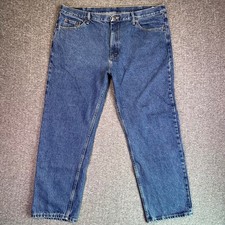 Wrangler Jeans Mens 42x30 Relaxed Fit Blue Straight Leg Denim Workwear Western