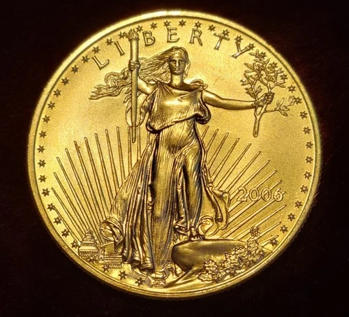 2006 1 oz American Gold Eagle BU $50 Walking Liberty coin
