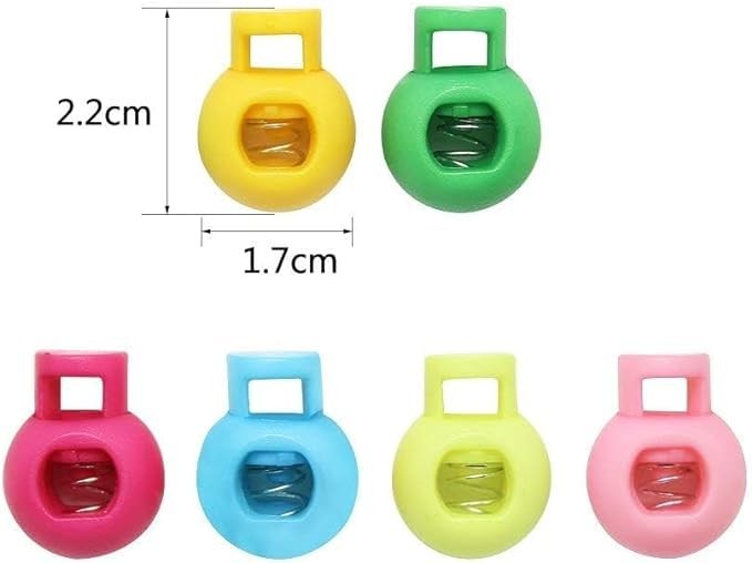 100 Pcs Plastic Spring Loaded Elastic Drawstring Rope Lanyad Adjuster Cords Lock