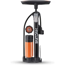Hycline Bike Floor Pump Presta & Schrader Valve 160 PSI High Pressure w/ Gauge