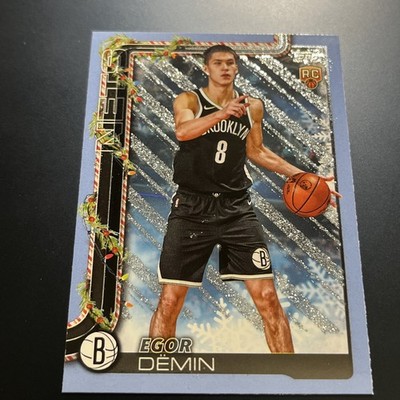 2025-26 Topps Holiday NBA Egor Demin LIGHT BLUE & WHITE GLITTER SP