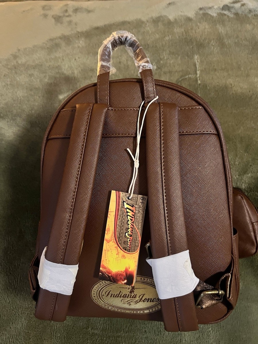 indiana jones mini backpack Loungefly Raiders w/ Coin Purse youll find a gold foil nameplate with Indiana Jones name and legacy “engraved” on the surface 2 NEW 'Indiana Jones' Loungefly