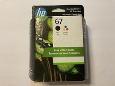 HP 67 2-pack Black/Tri-color Original Ink Cartridges, 3YP29AN Exp 09/23 Sealed