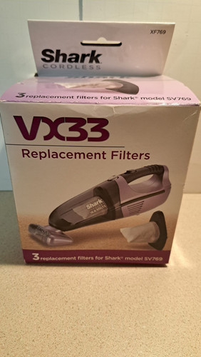 3 Shark VX33 Replacement Vacuum Filters SV769 Cordless Hand Vacuums Part XF769