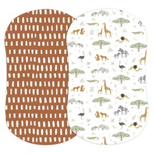 Fitted Baby Bassinet Sheets 2-Pack - Soft Cotton for Standard Mattresses