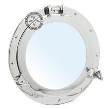 Nickel Style Decorative Round Aluminum Porthole Wall Mirrors for 12 Inch Wall HO