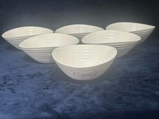 Image of PORTMEIRION SOPHIE CONRAN WHITE RIPPLE 7 1/2" CEREAL BOWLS x 6 - BNWT